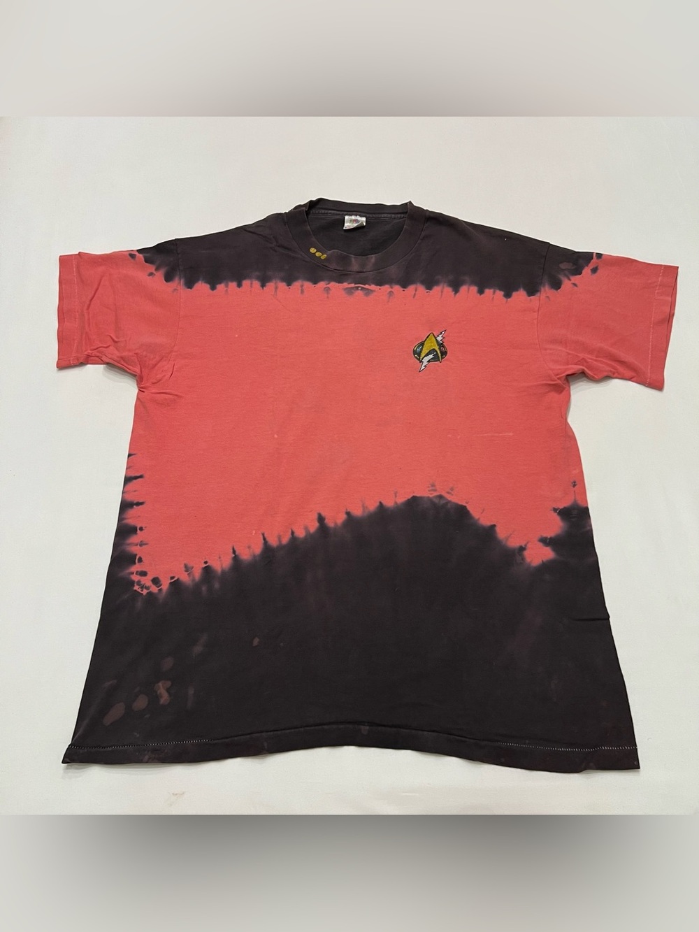 Vintage Star Trek Starfleet Delta Logo Single Stitch T Shirt Tie Dye Sz XL